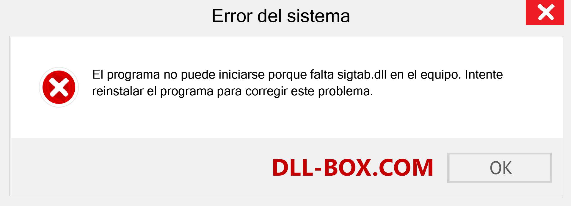 ¿Falta el archivo sigtab.dll ?. Descargar para Windows 7, 8, 10 - Corregir sigtab dll Missing Error en Windows, fotos, imágenes